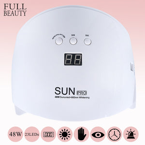 SUN PRO UV Lamp 48W Nail Dryer Machine 23 LEDs Red Light LCD Display Lamp Curing Gel Polish Manicure Auto Sensor Tool CHSUNPRO