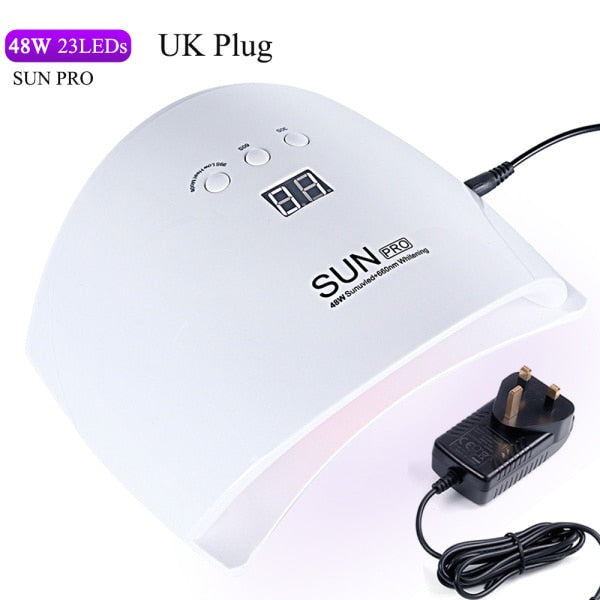 SUN PRO UV Lamp 48W Nail Dryer Machine 23 LEDs Red Light LCD Display Lamp Curing Gel Polish Manicure Auto Sensor Tool CHSUNPRO